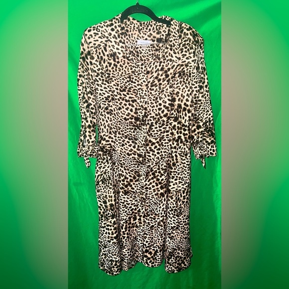 Calvin Klein Leopard Print Women's Dress size 12- MISSING BELT - Picture 1 of 8
